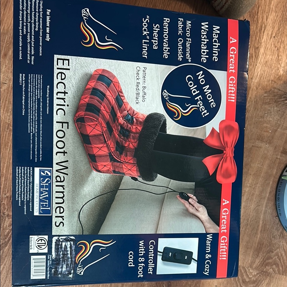Sharper Image Red and Black Electric Foot Warmers